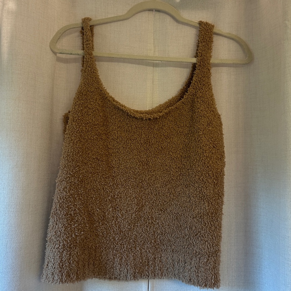 Skims Cozy Knit Crop Camisole Tank Womens 2X/3X Camel Scoop